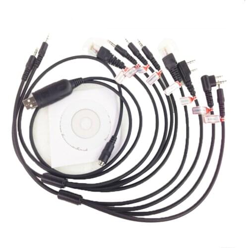 8 in 1 Programming Cable for Motorola PUXING BaoFeng UV-5R for Yaesu for Wouxun Hyt for Kenwood Radio Car Radio