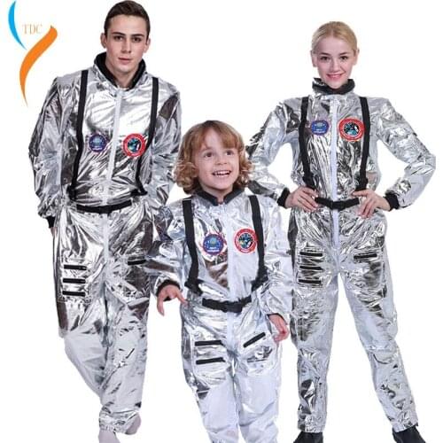 Men Astronaut Alien Spaceman Costume Carnival Party Adult Women Outfits Halloween Costumes Group Family Cosplay Matching Clothes