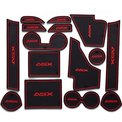 15Pcs Car Interior Gate Slot Mat Cup Holder Rubber Mat Door Groove Latex Mat Fit For ASX 2013-2016