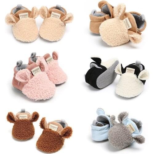 Newborn Baby Boy Girl Crawling Shoes Soft Lamb Slippers Prewalker Trainers First Walkers Baby Shoes 0-18M