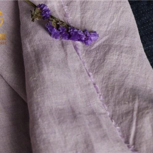 Lavender Yarn-dyed High Quality Natural 100% Pure Linen Fabric For Sewing Cloth Dresses Robe Summer Thin DIY Handmade Designer