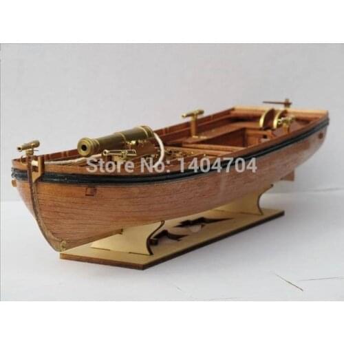 NIDALE Model Sacle 1/36 Classical wooden sailboat model 42FT Armed GUNBOAT Europe Gunboat armed boat