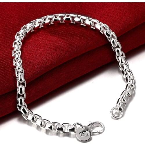 Wholesale Price 925 Sterling Silver Bracelet Fashion 3mm Box Chain Bracelet For Women Jewelry Charm Bracelet 2019 New