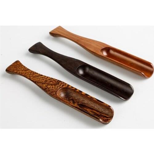 Creative Retro Chinese Wooden Tea Spoon Ebony Redwood Handmade Solid Wood Tea Spoon Tea Shovel Kung Fu Tea Set Accessories