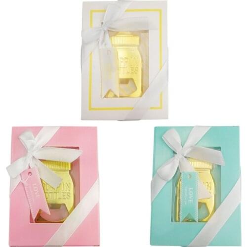 10pcs Bottle Opener Golden Nurser Bottle Opener Gold Feeding Bottle Beer Openers Baby Shower Return Gifts for Guest Souvenirs