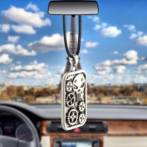 Personalized Skull New Car Auto Fashion Pendant Interior Rear View Mirror Ornament Hanging Decoration Car-Styling