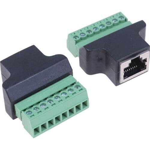 RJ45 To Screw Terminal Adaptor RJ45 Female To 8 Pin Connector RJ45 Splitter For CCTV DVR CCTV Accessory