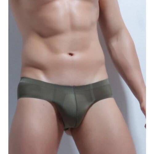 Sexy Transparent Ice Silk Panties for Men Briefs Male Low Waist Male Bikini Gay Underwear Exotic Lingerie Cuecas