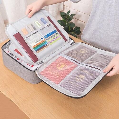 Document Tickets Storage Bag Large Capacity Multi-Layer Portable Certificate File Travel Organizer Passport Material Briefcase