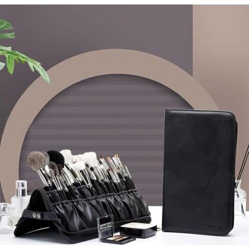 Rownyeon Brand Makeup Brush Bag Storage Bag Cover Brush Makeup Tool Folding Large Capacity Vertical Zipper Makeup Bag