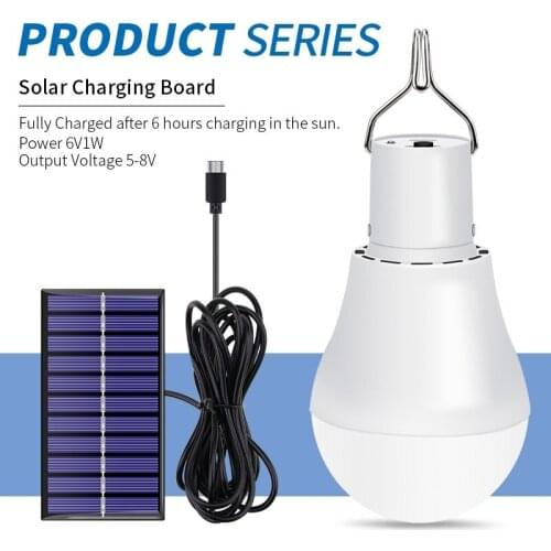 Solar Lamp Outdoor Indoor Panel Solar Led Lights Bulb With USB Emergency Lighting For Tent Fishing Camping Garden Light Yard