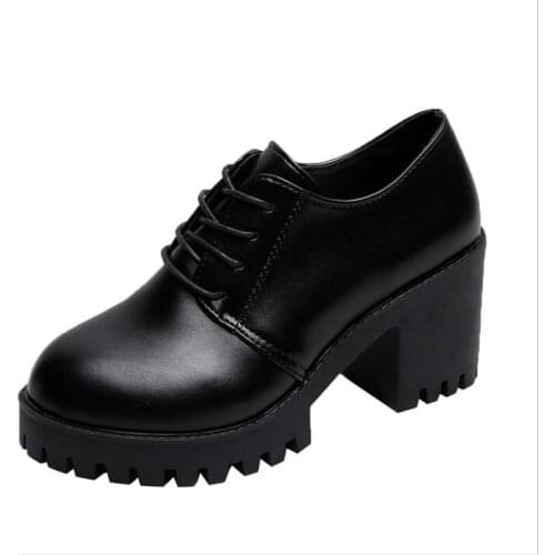 Autumn Spring shoes Women Fashion Office Basic High Heels Work Lady ShoesThin Heels Round toe strap casual chunky heel high heel