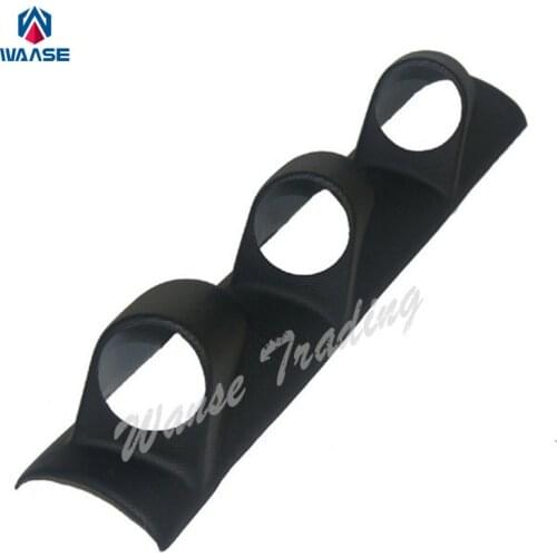 Universal Racing 60mm Left Hand Drive 3 Hole Pod Pillar Triple Gauge Temp Meter Panel Mount Holder Bracket Cup Case Cover Black