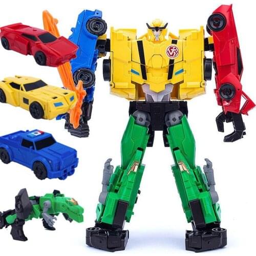 Weijiang HaiZhiXing Movie 4 IN 1 Transformation Toys boy Cool Devastator Robot Car Anime Action Figure Truck Dinosaur Model kid