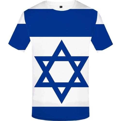 Funny T shirts Israel Flag T shirt Men Israel Tshirts Casual Geometric Tshirt Printed Blue T-shirts 3d Harajuku Anime Clothes