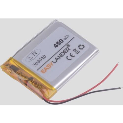 10pcs/Lot 303040 3.7V 450mAh Rechargeable Li-Polymer Li-ion Battery For MP3 MP4 DVR GPS DVR toys tools Speaker 302939