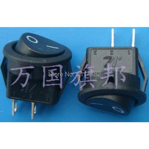 100pcs 3A 250V diameter:15mm circular Switch Ship switch black Cheap and Hight-quality