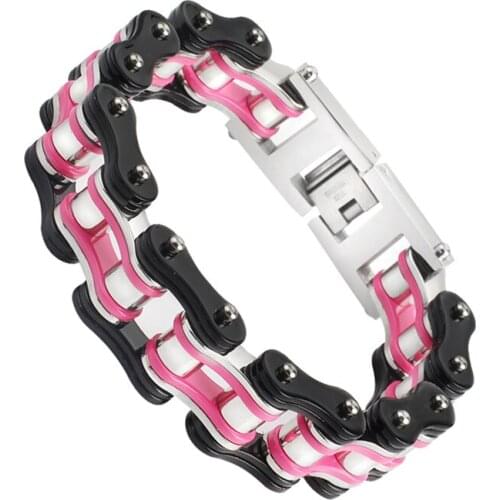 316L Mens Bicycle Motorcycle Chains Bracelet Bangles punk stainless steel bracelet mens and womens jewelry fashion waterproof