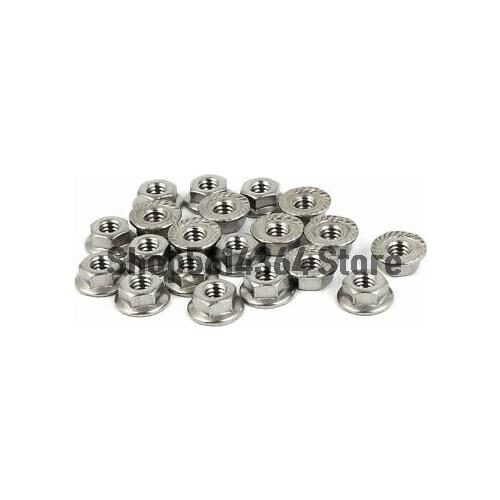 8#32 304 Stainless Steel Serrated Flange Hex Machine Screw Lock Nuts 20pcs