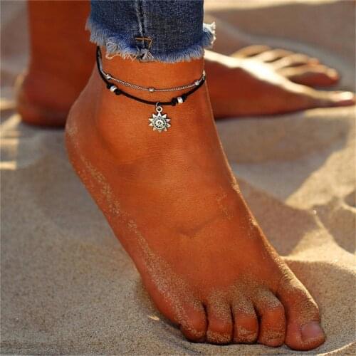 Bohemia Carved Ankle Chain Sun Alloy Ankle Ancient Classic Color Popular Fashion Chain Fashion Women Ankle Women Foot Jewelry