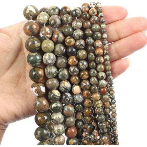 Natural Stone Beads Old Bird Stone Loose Beads for Jewelry Making Needlework DIY Bracelet Strand 4-12 MM