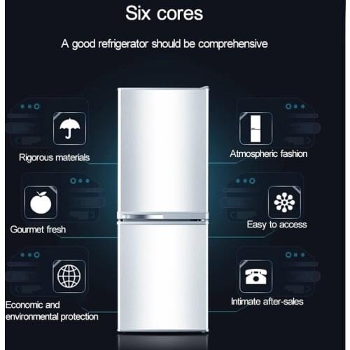 Household Refrigerator 125L Energy-Saving Silent Small Refrigerator Small Double Door Refrigeration Freezer 220V