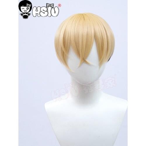 Chifuyu matsuno cosplay wig Tokyo Revengers cosplay 「HSIU 」Fiber synthetic wig Front yellow back black short hair Free wig cap