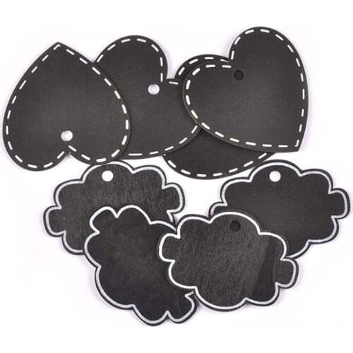 5Pcs/Lot Blackboard Heart/Cloud Wooden Pendant For DIY Scrapbooking Crafts Supplies Home Drop Hanging Decorations 6-8cm m2700