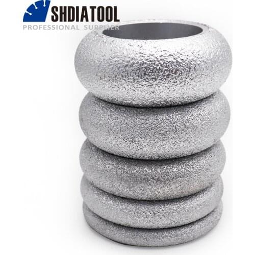 SHDIATOOL 3"/75mm Vacuum Brazed Diamond CONVEX Wheel Grinding Disc for Grinding on marble, granite , quartz , artificial stone
