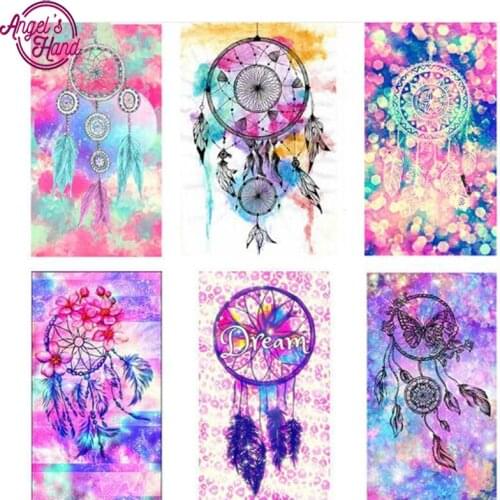 5D Diy Diamond Embroidery Painting Sweet Dream catcher of Cross Stitch Resin Full circular Diamond Painting feathers home decor