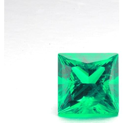 Square Princess Cut Colombia Green Color Loose Lab Emerald Gemstone