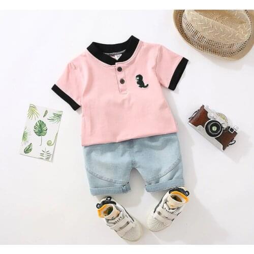 Hot Sale Baby boy clothes Brand summer kids clothes sets t-shirt+pants suit Dinosaur Printed Clothes newborn sport suits