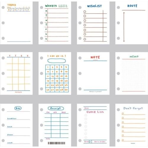 60 Sheets 3-hole Mini Loose-leaf Notebook Agenda 2021 Daily Weekly Monthly Plan To do List Memo Receipt Note Notepad Stationery