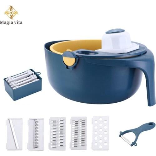 Multi-function Potato Carrot Cucumber Chip Slicer Grater Shredders with Strainer Kitchen and Vegetable Cutter Tools Home Gadgets