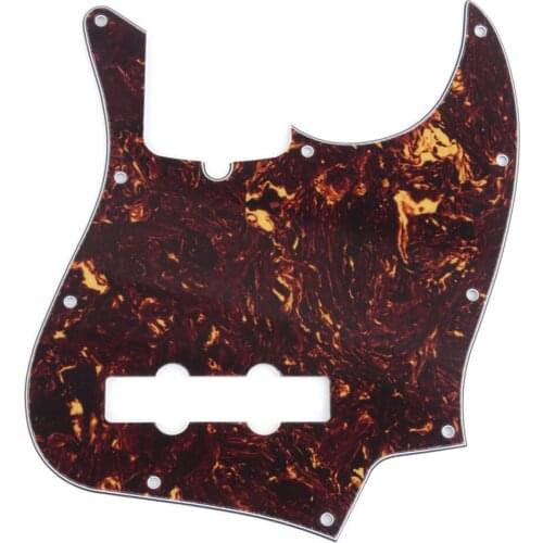 Musiclily Pro 10-Hole Modern Style J Bass Pickguard for 4 String American Jazz Bass, 4Ply Tortoise Shell