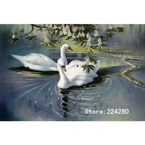 New Needlework,Cross stitch,14CT Unprinted Embroidery kits Arts Two Swans Animal Cross-Stitching,DIY Handmade Decor