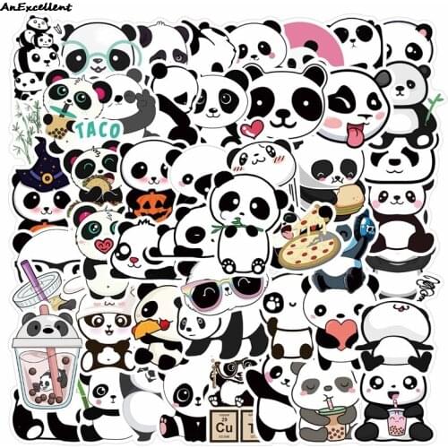 50pcs/set Panda/insect Graffiti Stickers DIY Waterproof Label Decals For Skateboard Phone Luggage Laptop Scooter Cup Decoration