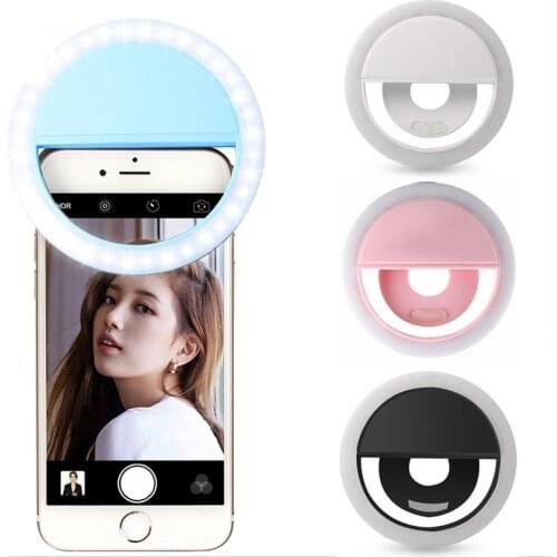 New Portable LED Selfie Ring Light USB Phone Photography Ring Light Enhancing for Smartphone Selfie Enhancing makeup Fill Lights