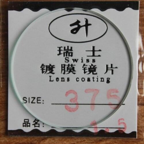 New flat glass watch crystal diameter 37.5 mm Thick 1.5mm