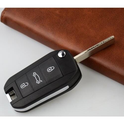 OkeyTech Original Car Key Shell For Peugeot 307 307S 306 407 408 607 3 Button Remote Flip Replacement Case Cover FOB Uncut Balde