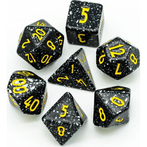 Poludie 7Pcs/Set DND Dice Set Polyhedral Dice 6 Colors to Choose D4 D6 D8 D10 D% D12 D20 for Role Playing Board Game MTG RPG D&D