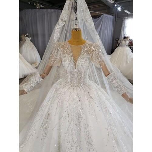 Amazing Sparkling Wedding Dresses Beaded Sequins Crystals Bridal Plus Size Wedding Gowns In Dubai Wedding Gown Bridal Dresses