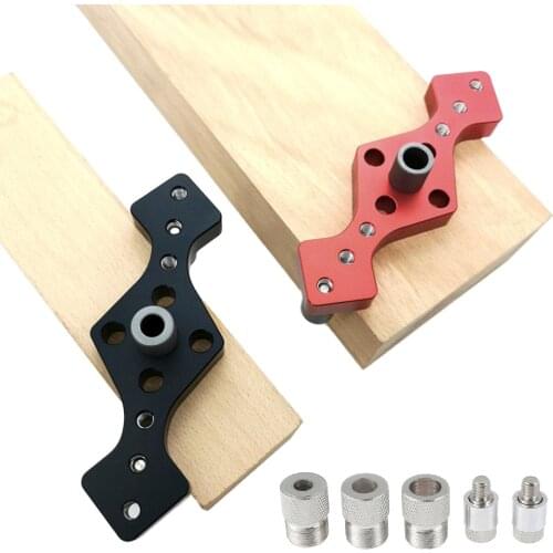 Alloy Vertical Pocket Hole Jig Woodworking 6/8/10mm Drilling Locator Wood Dowelling Self Centering Drill Guide Kit Hole Puncher