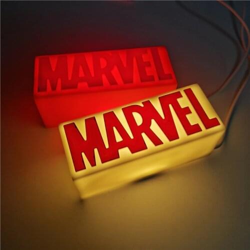 Marvel Logo Led Night Light LED Lamp Lantern Avengers Decorative Lamp Bedroom Decor Table Lamp Atmosphere Lighting Kids Gifts
