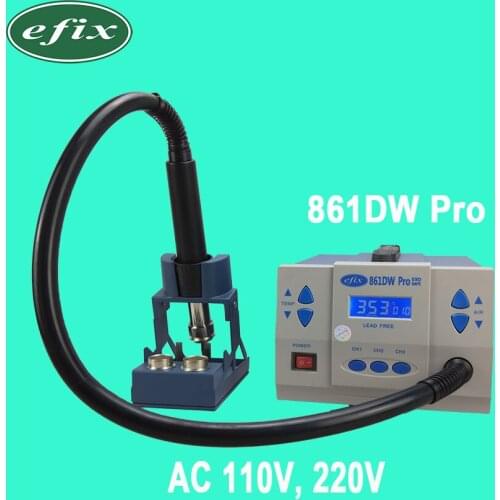 Efix 861DW 1000w 220V 110V LED SMD Soldering Heat Gun Desoldering Station Hot Air Rework Gun Tool with 3 Nozzles Heat Blow Dryer