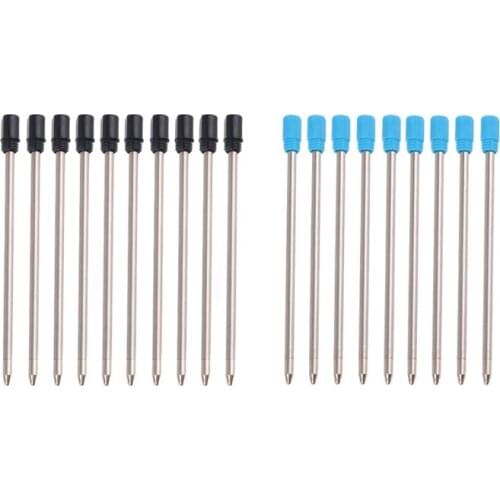 10 Pcs Universal Standard Style Ballpoint Pen Refills Replacement Black and Blue Ink Refills 0.5/1.0 mm School Office Supplies
