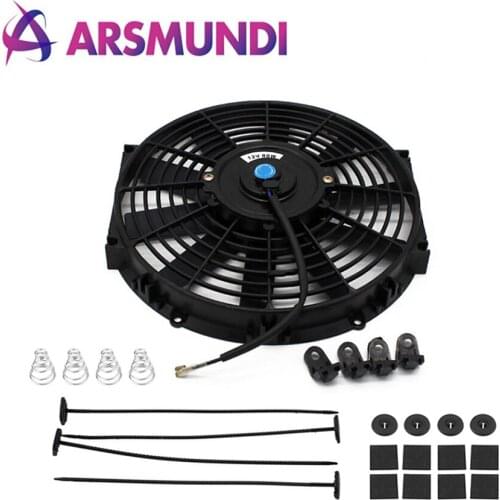 12V 80W 12 inch Universal Electric Engine Cooling Fan Radiator Oil Cooler Pull Push Slim Fan