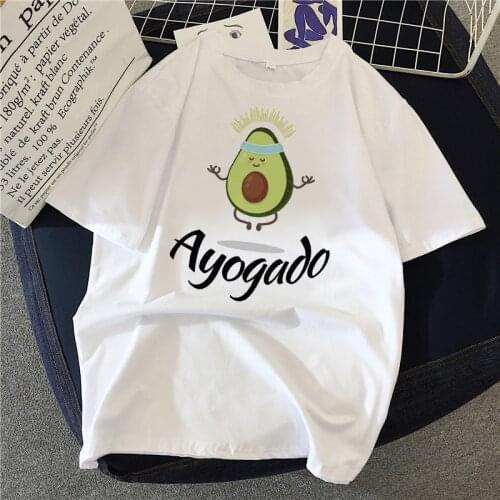 New hot sale printed kawaii cartoon T-shirt women casual graphics avocado avocado short-sleeved shirt women summer T-shirt