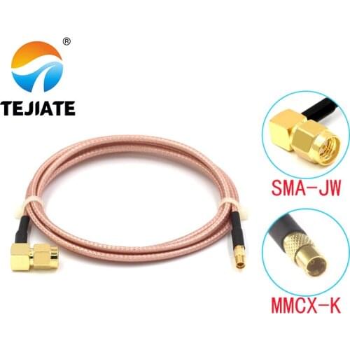 1PCS TEJIATE Adapter Cable MMCX To SMA MMCX-K Convert SMA-JW 8-90CM 1M 1.5M 2M Length Connector RG316 Wire
