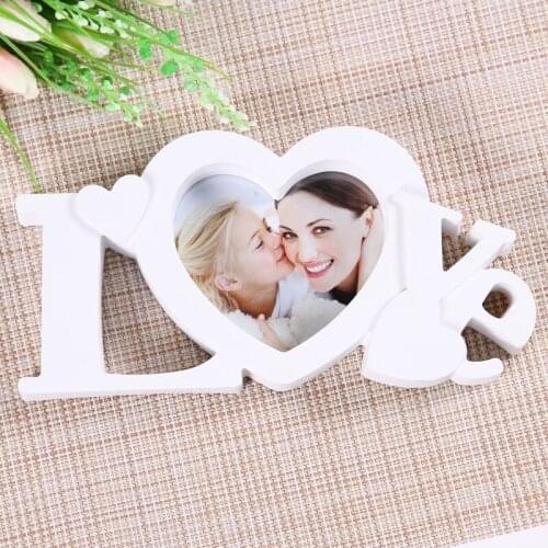 50pcs/lot Pure Love Photo Frame White Heart Shape With One Picture 4x4" For New Baby And Sweet Lover Gift